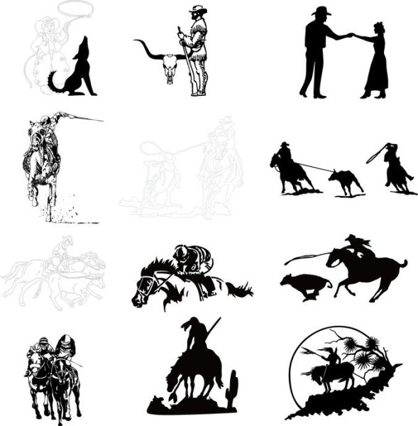 Ковбой Векторная Графика