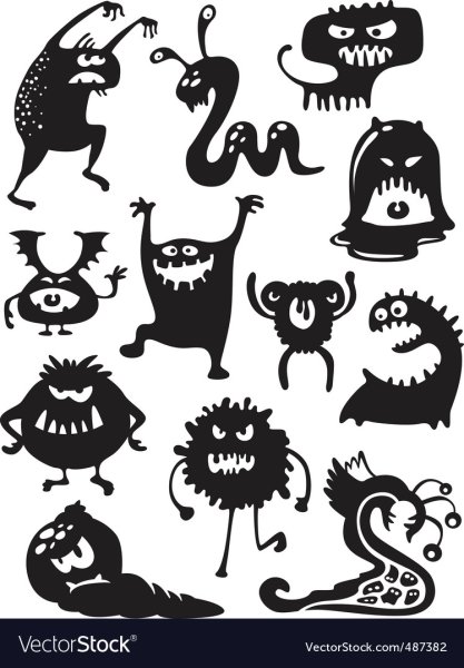 Силуэт монстра для детей