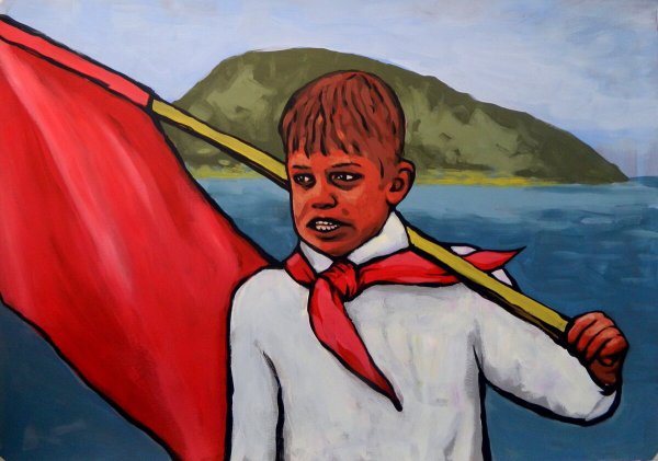 Пионер горнист на прозрачном фоне