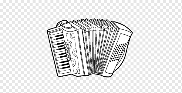 Раскраска гармонь музыкальный инструмент