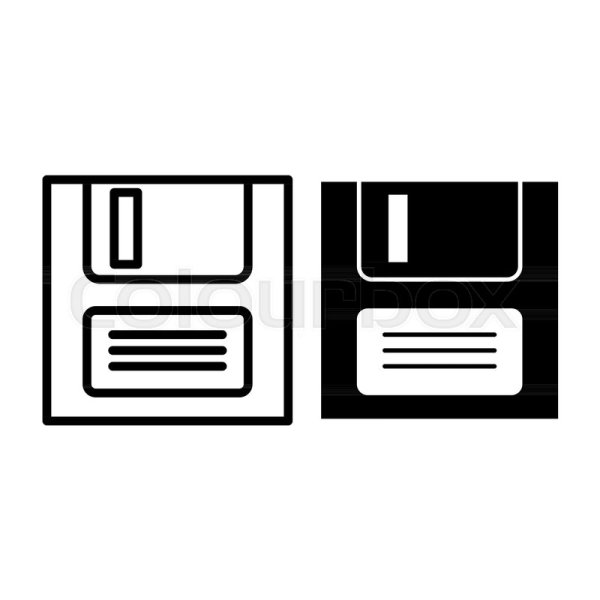 Дискета вектор контур