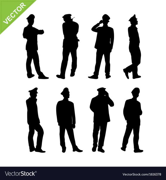 Силуэт охранника вектор