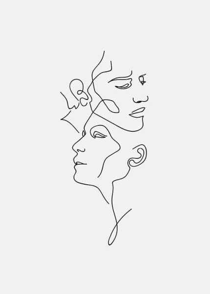 Девушка одной линией