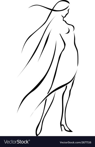 Женский силуэт контур