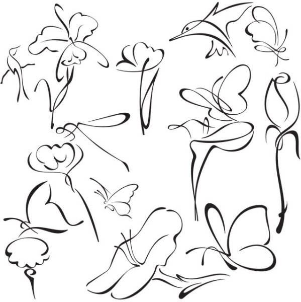 Цветок одной линией