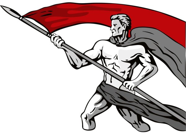 Несущий флаг человек