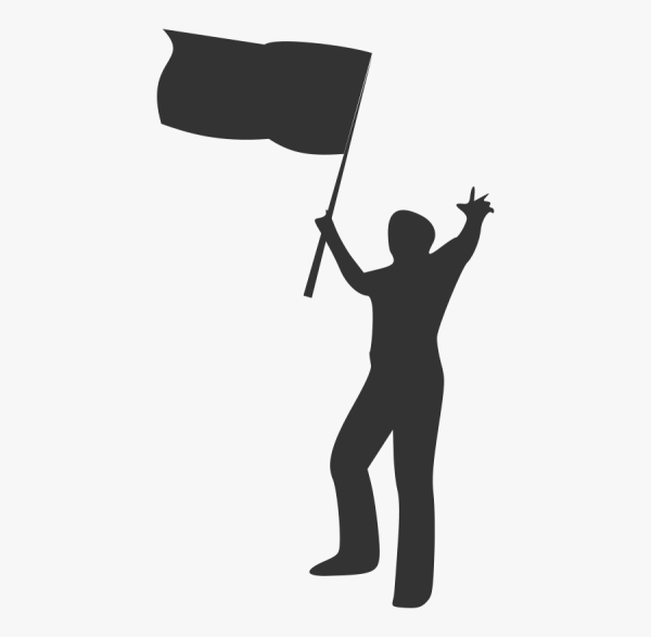 Люди с флажками