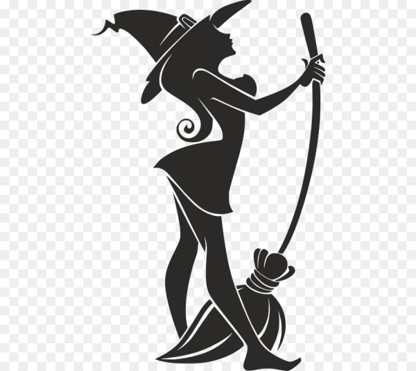 Силует ведбмы на метле