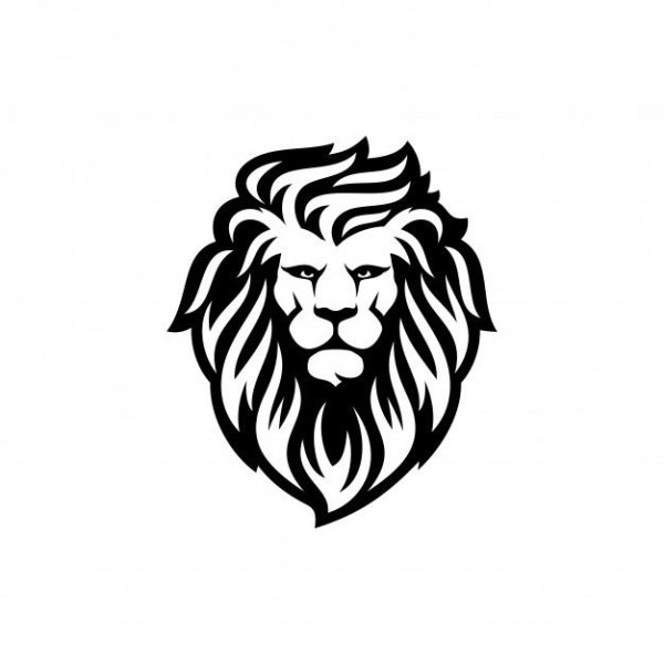 Золотой Лев на черном фоне