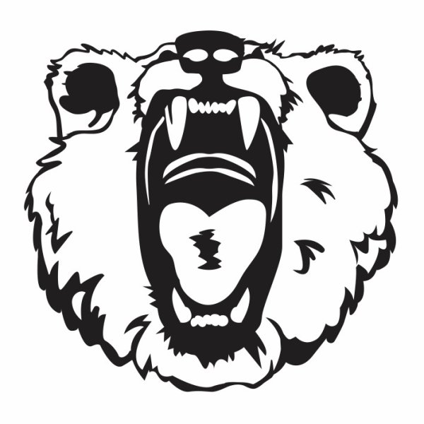 Логотип медведь черно белый