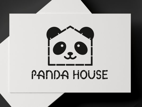 Панда черная для логотипа