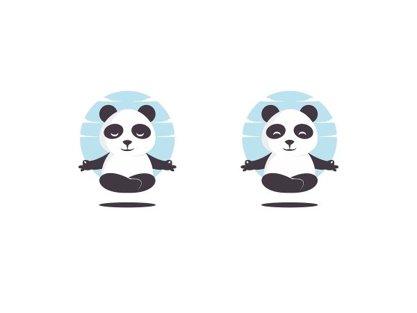 Логотип с пандой горизонтальные