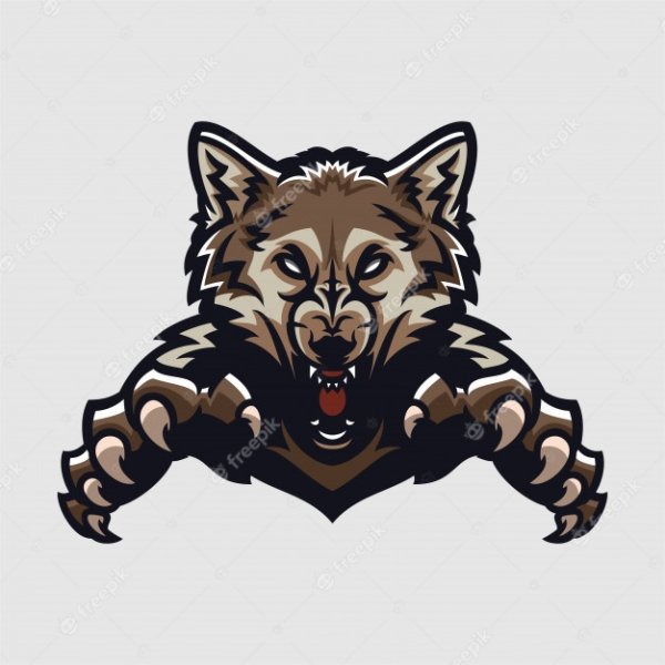 Значок с изображением волка