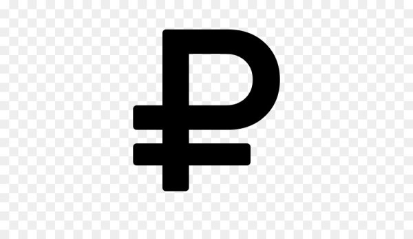 Значок рубля красный