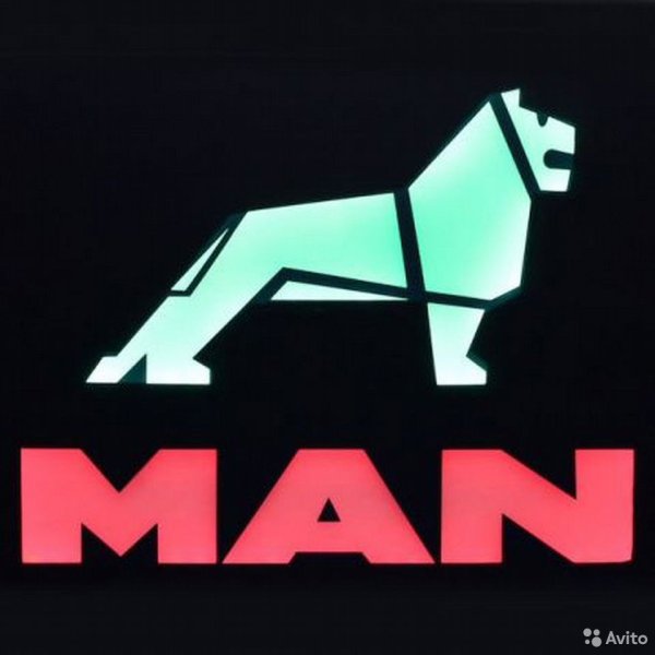 Светящийся логотип ман