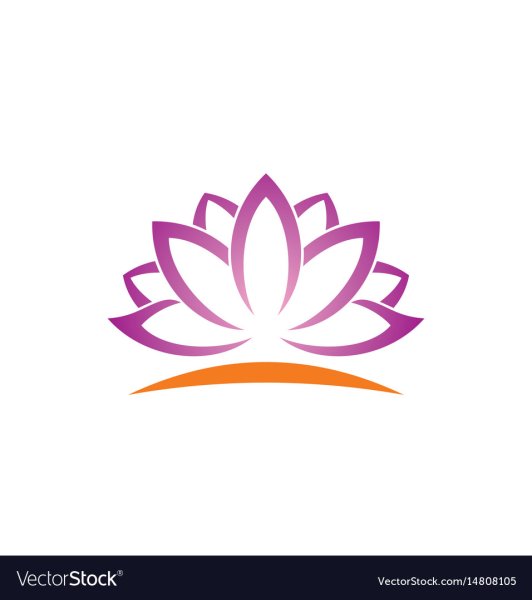 Логотип с лотосом с веточкой