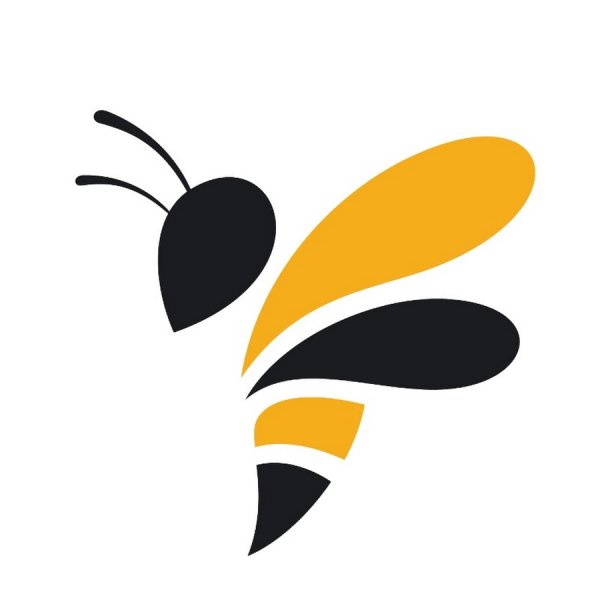 Пчела на белом фоне для логотипа