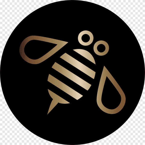 Этикетка с пчелой и сотами