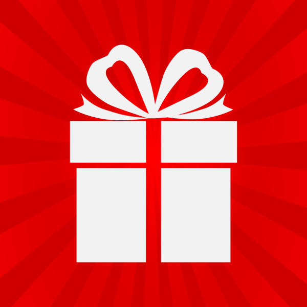 Значок подарка красный
