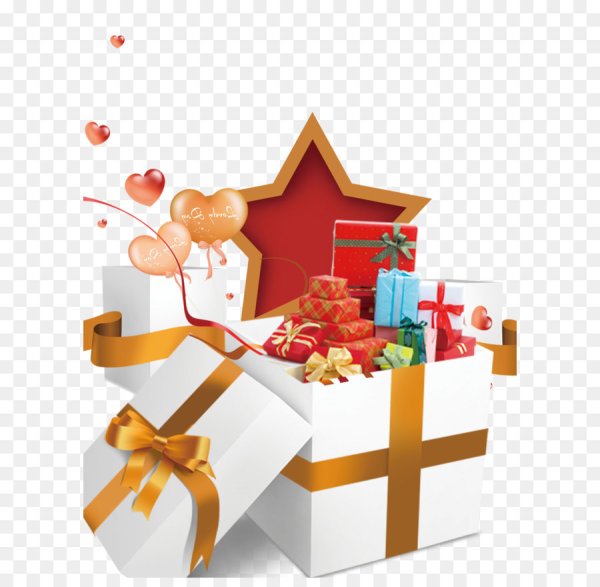 Открытая коробка с подарком