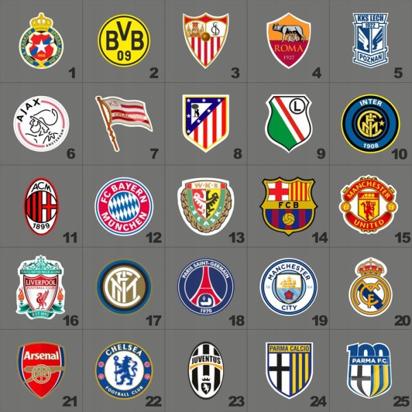 Гербы футбольных команд