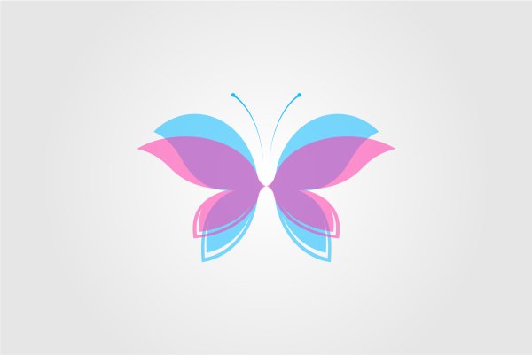 Пуховик с бабочкой на логотипе