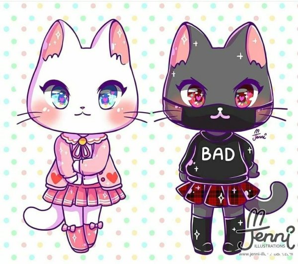 Котики в мультяшном стиле