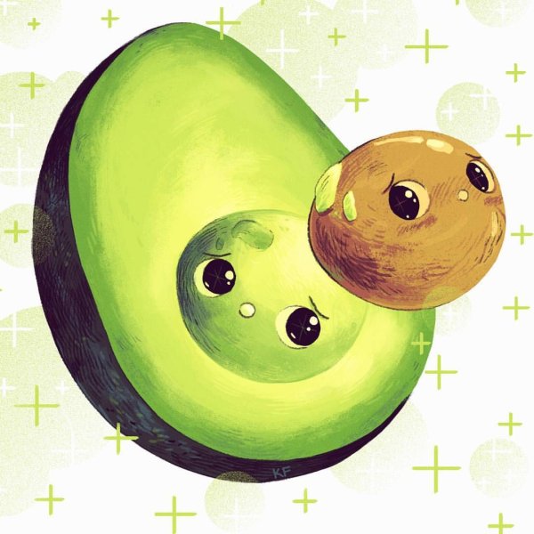 Милые фрукты авокадо