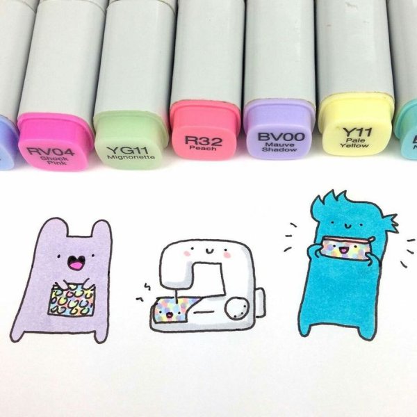 Маленькие картиночки маркерами