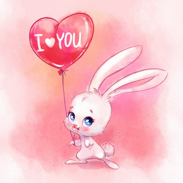 заяка с шариком "I love you"