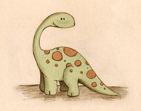 Рисунки милых ДИНОЗАВРИКОВ