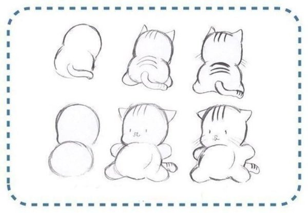 Рисунки котят карандашом для начинающих