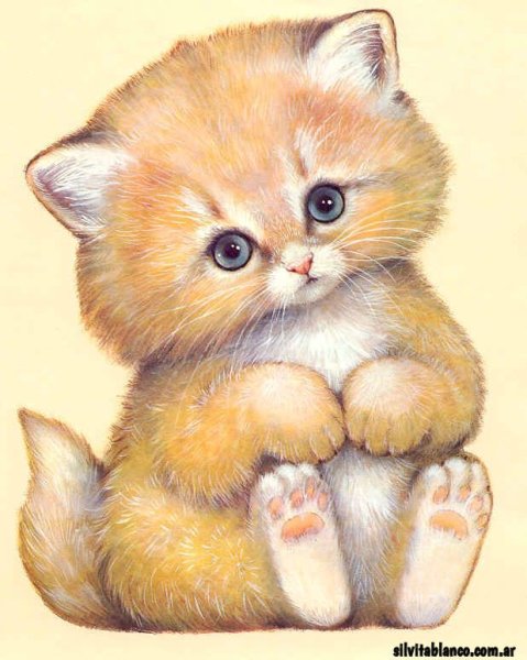 Картинки милых котят нарисованные