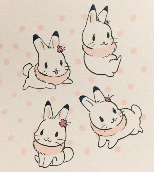 Милые мультяшные кролики