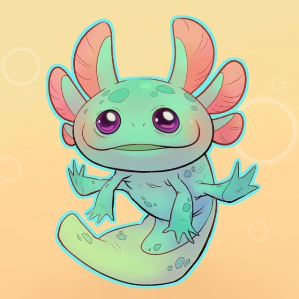 Аксолотль Чиби арт
