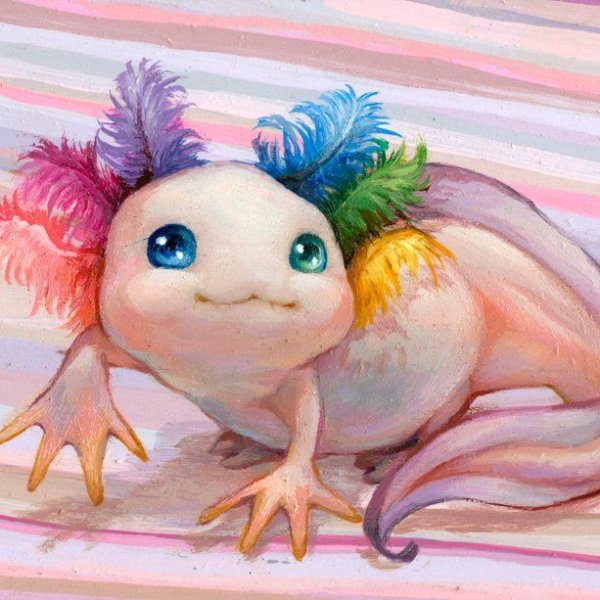 Аксолотль Чиби арт