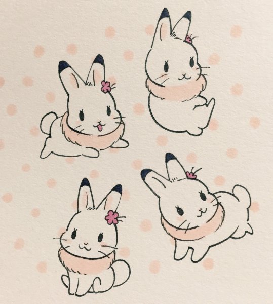 Милые мультяшные кролики