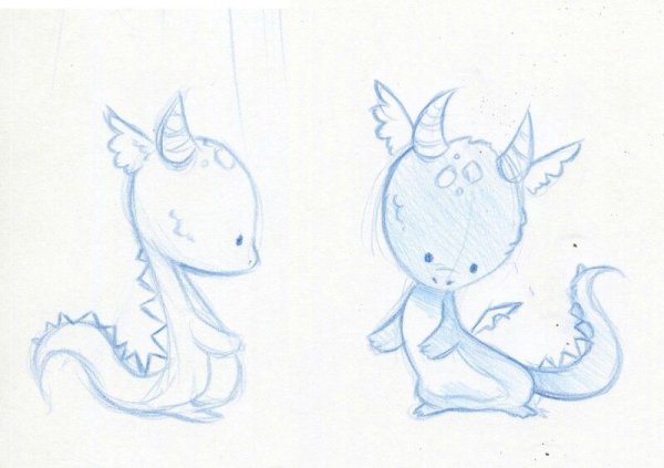 Дракончики для рисования