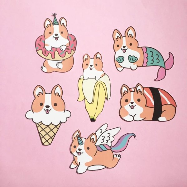 Корги рисуночек миленький