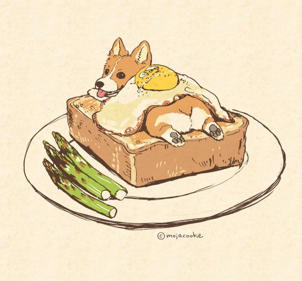 Корги арт милый