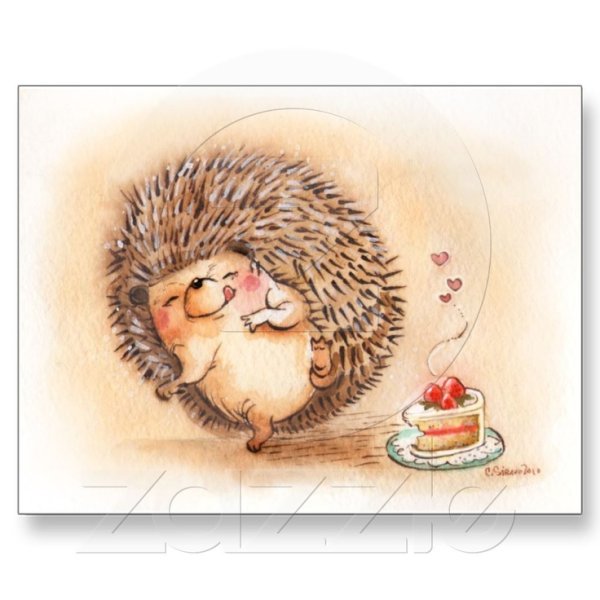 Открытка с ежиком
