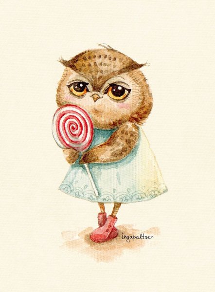 Рисунки милых совушек