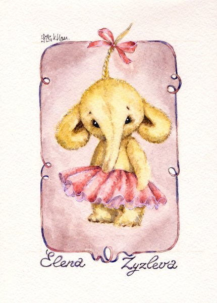 Милая открытка акварелью