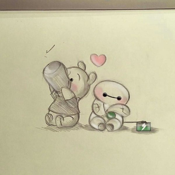 Картинки карандашом для срисовки милые про любовь