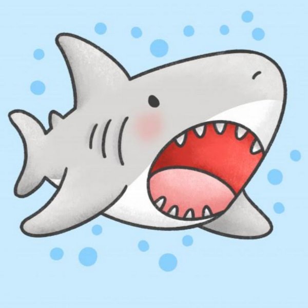 Акула в мультяшном стиле