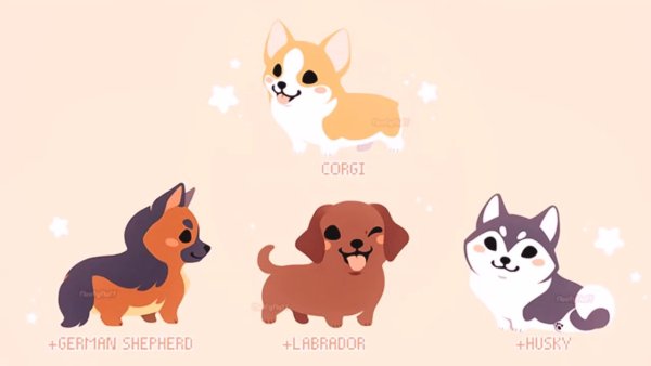 Корги рисунок милый легкий