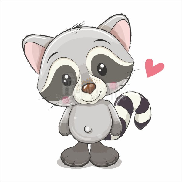 Милый енот мультяшный