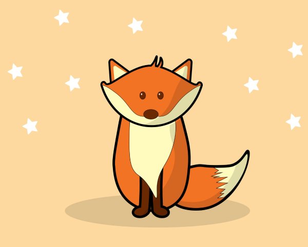 Милые мультяшные лисята