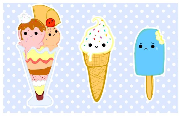 Милое мороженое с глазками