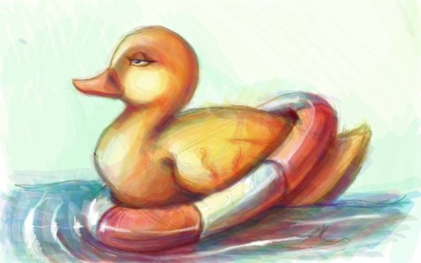 Рис веселая уточка